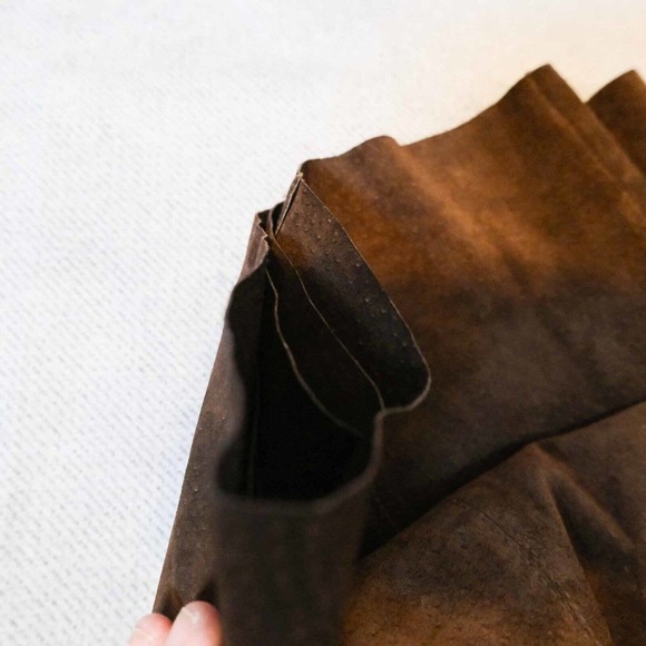 Garson Suede Womens Skirt 16 Knee Length Seems Fallcore Minimalist Casual Luxury - Picture 15 of 15